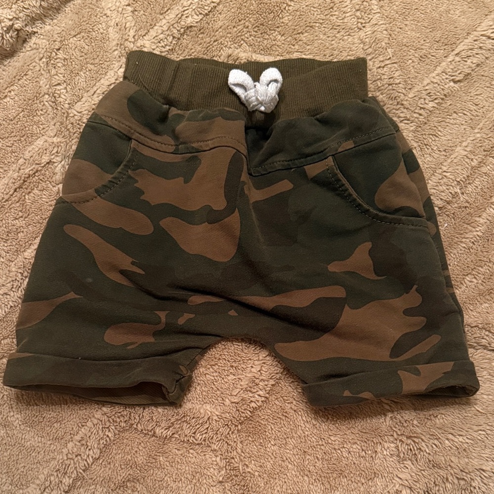 Camouflage Drawstring Baby/Toddler Shorts - Olive Camo